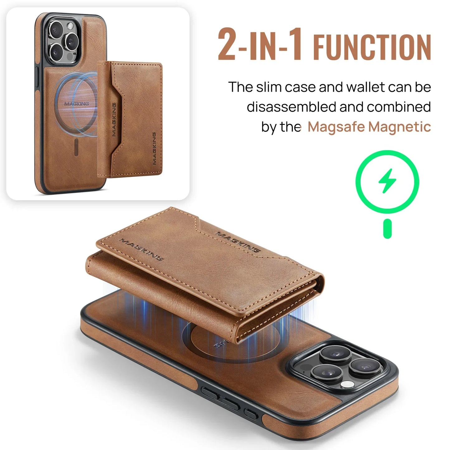 2 in 1 Detachable Magnetic Card Wallet