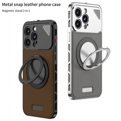 Metall und Leder iPhone Hülle