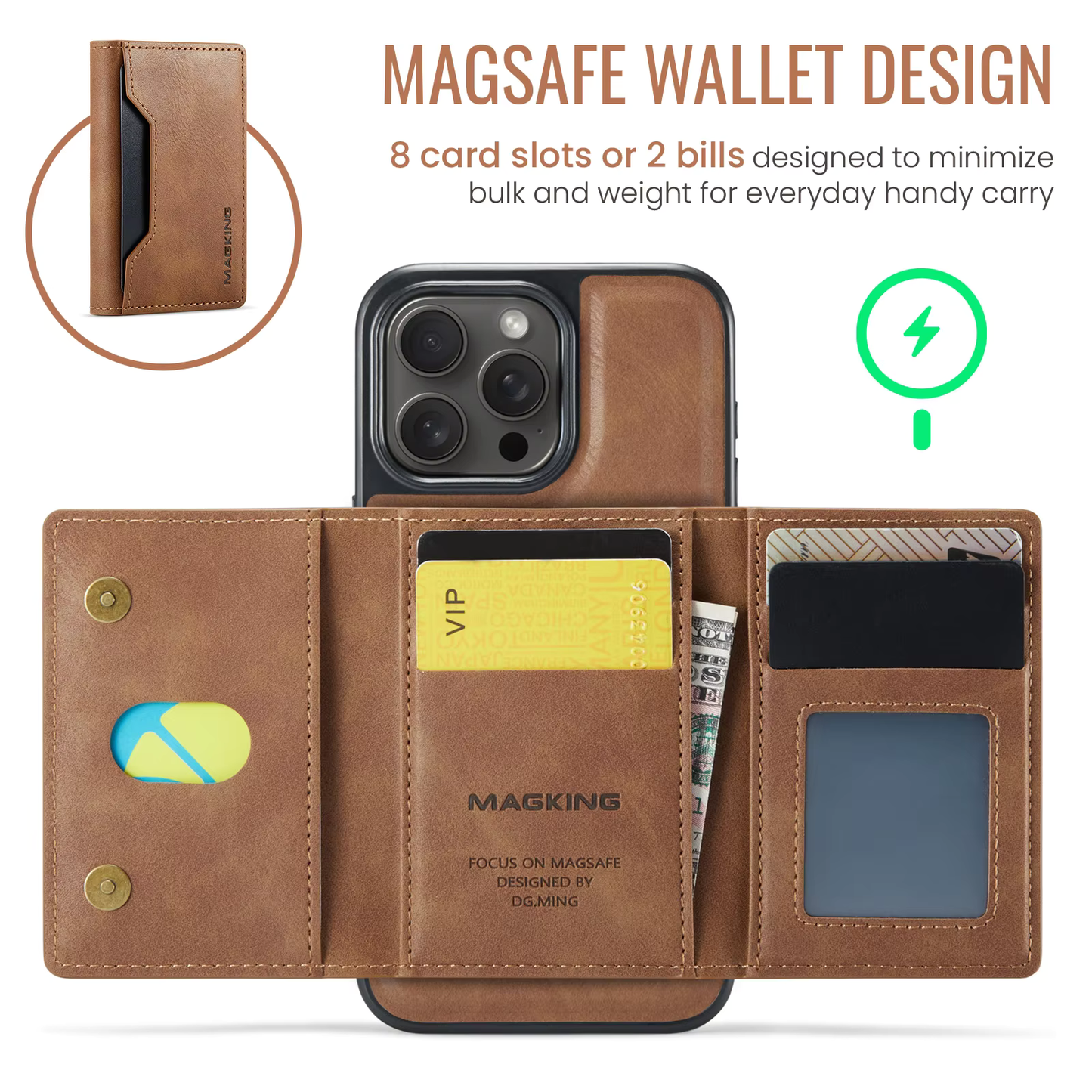 2 in 1 Detachable Magnetic Card Wallet